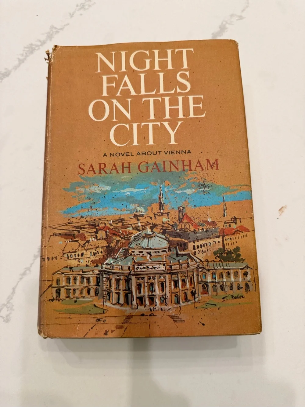 Night Falls on the City by Sarah Gainham - Tan Cover with Blue Accents